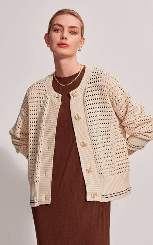 kris relaxed fit knit jacket birch