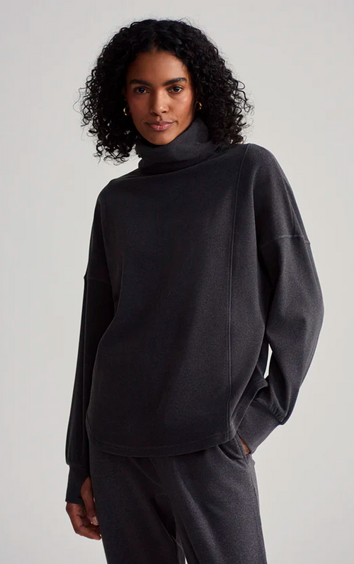 Rainer Roll Neck Jumper Black Marl