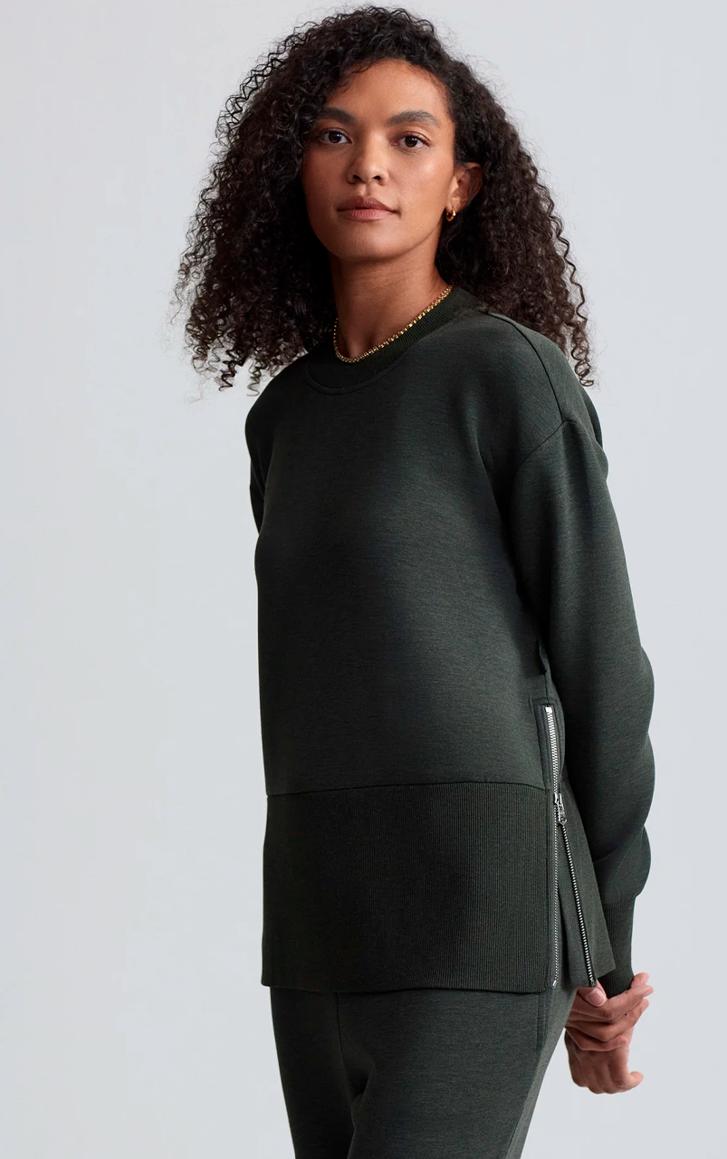 lowry longline sweat olive marl - 19WA53218_3