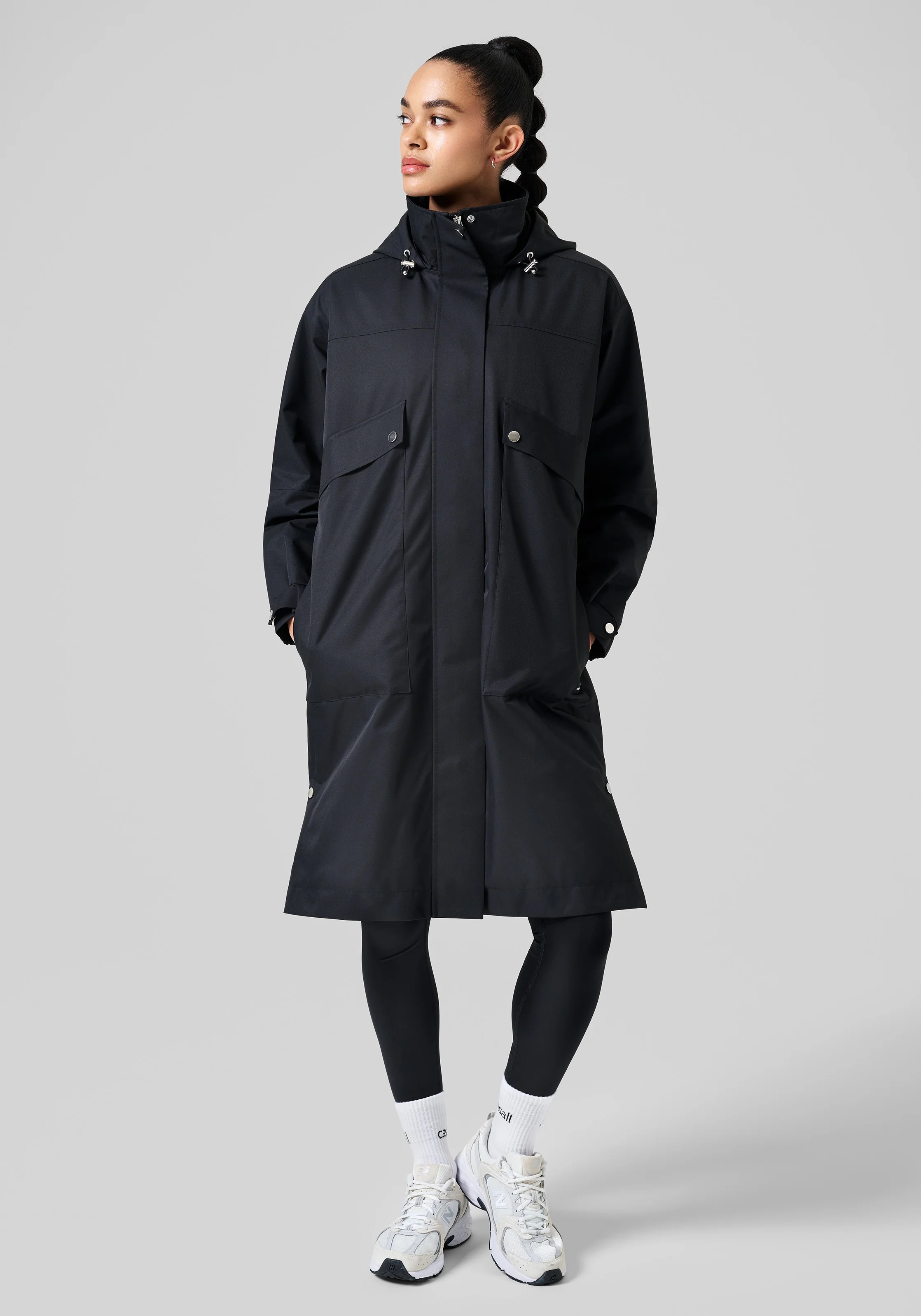 Light Padded Rain Parka Black - klrd68sn