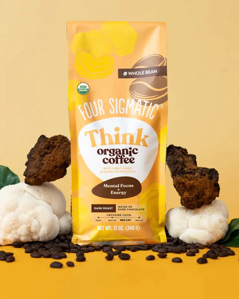 Think Whole Bean Organic Coffee with Lion’s Mane & Chaga Mushrooms