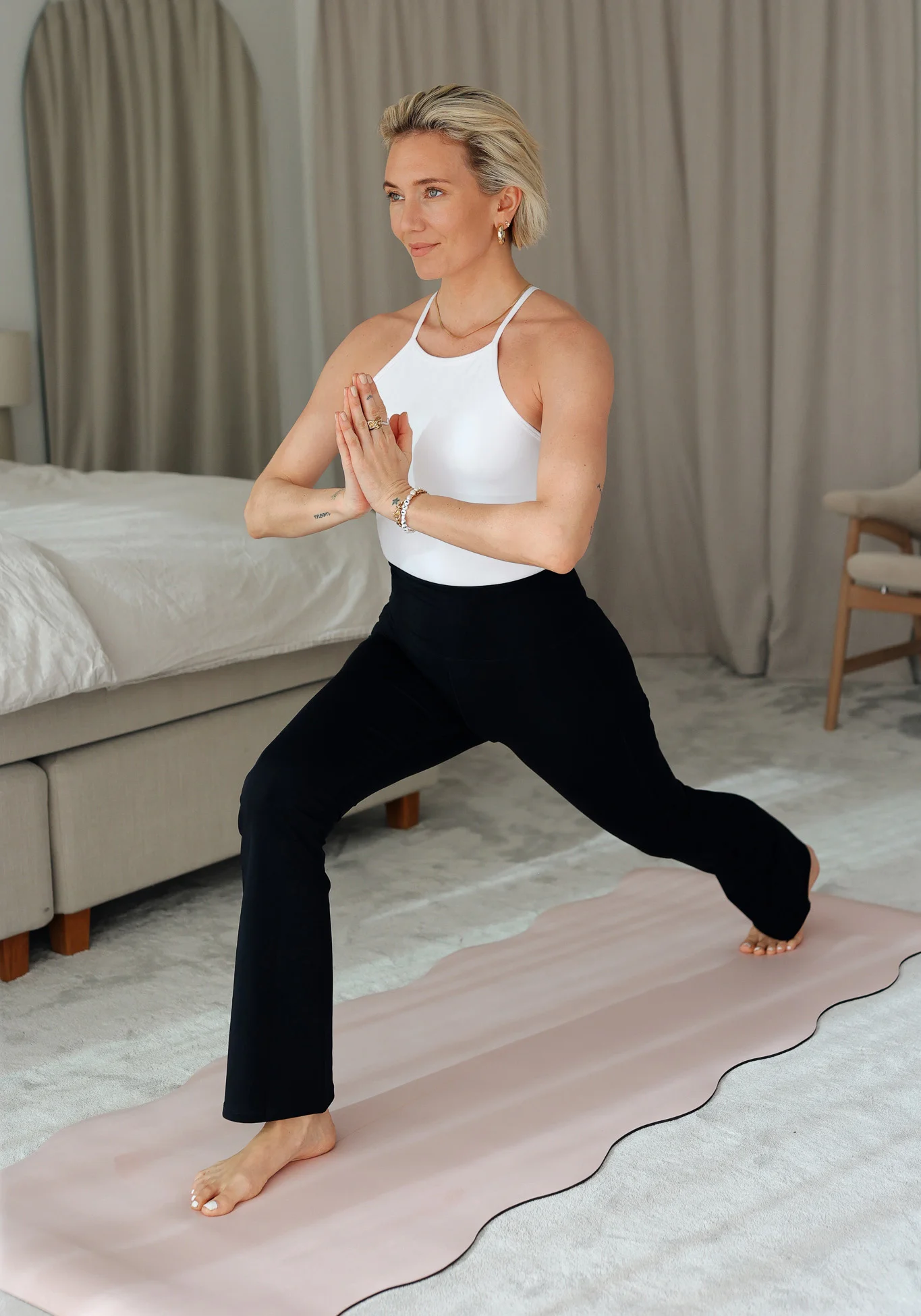 Yoga mat Grip&Cushion III Scallop 5mm Light pink - kmkxl5fq